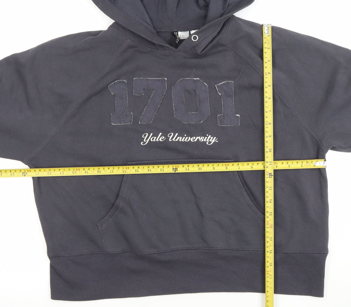 H&M Divided Yale University Navy Hoodie Womens Size 12 Cotton Blend