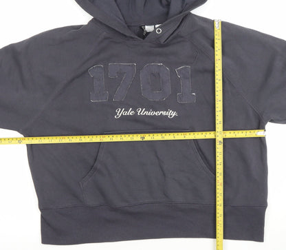 H&M Divided Yale University Navy Hoodie Womens Size 12 Cotton Blend