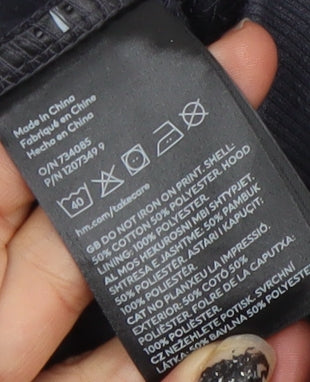 H&M Divided Yale University Navy Hoodie Womens Size 12 Cotton Blend