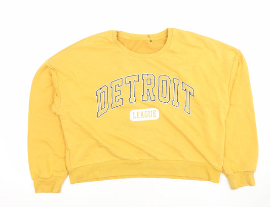 Womens UK Size 12 New Look Yellow Pullover Sweatshirt