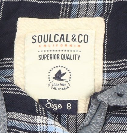 Womens UK Size 8 SoulCal & Co Blue Classic Button-Up