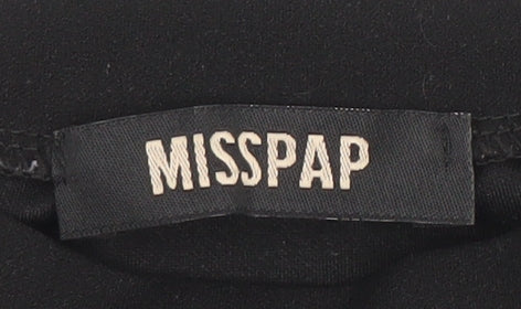 Womens UK Size 8 Misspap Black Cropped T-Shirt