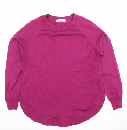 Gallery Women's Pink Crew Neck Long Sleeve Knit Jumper Size S