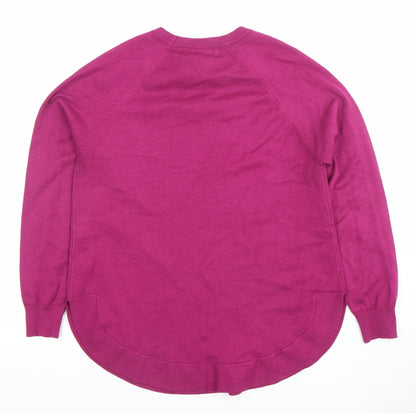 Gallery Women's Pink Crew Neck Long Sleeve Knit Jumper Size S