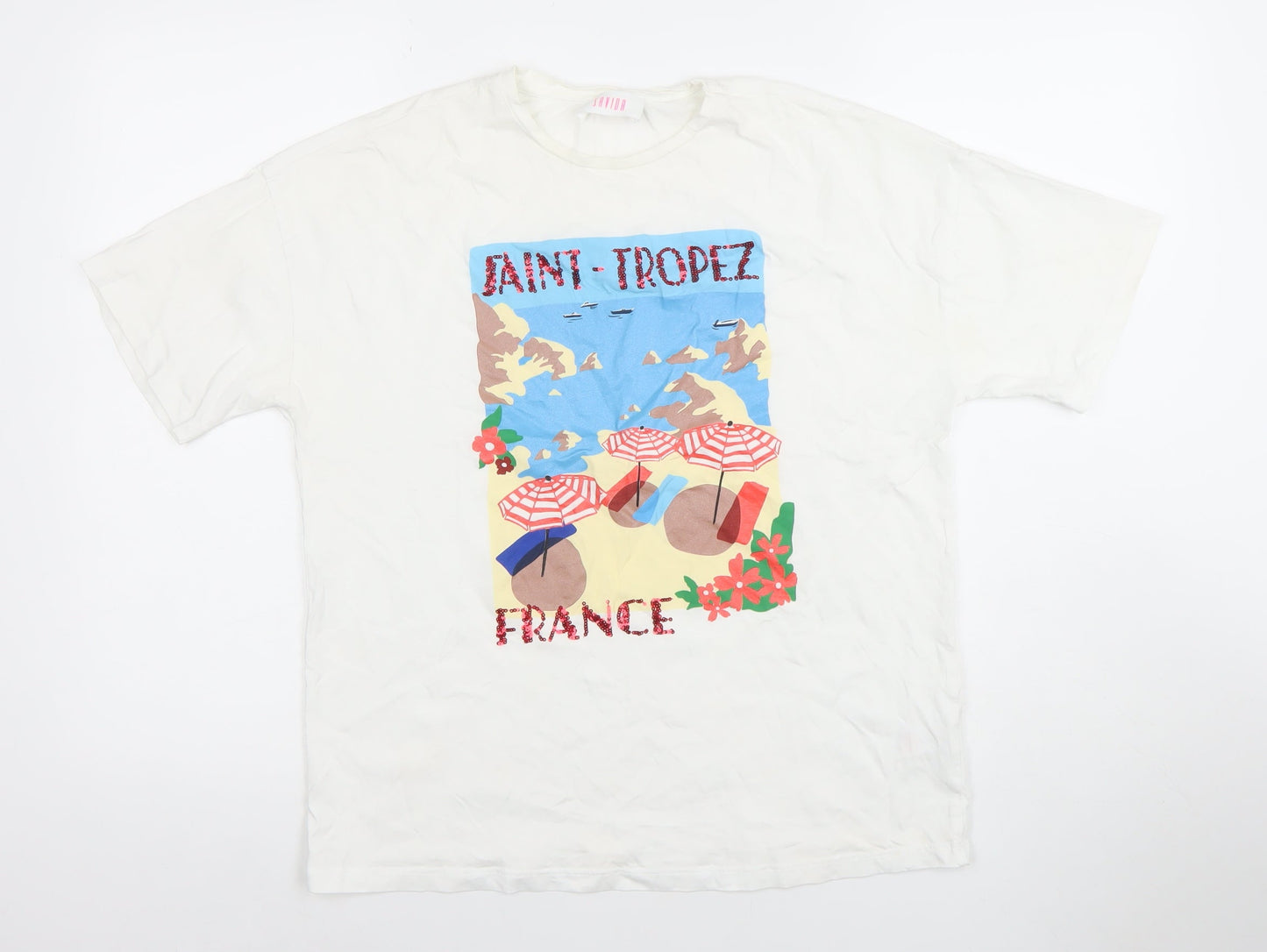 Womens UK Size S Savida White Basic T-Shirt