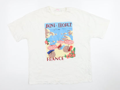 Womens UK Size S Savida White Basic T-Shirt