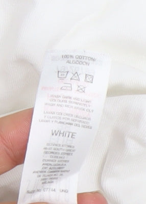 Womens UK Size S Savida White Basic T-Shirt