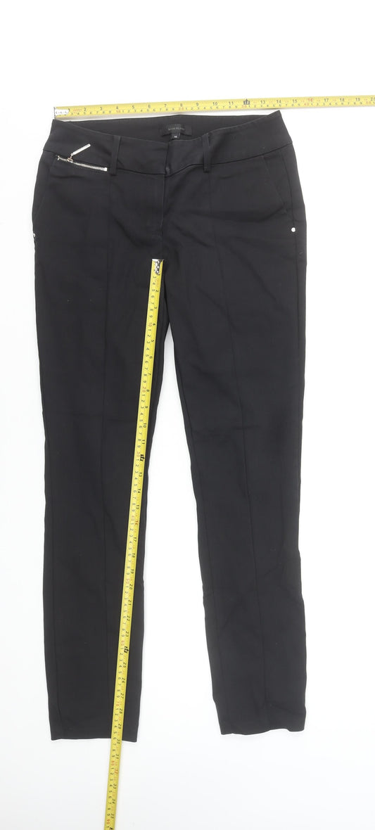 River Island Womens Black Stretch Slim Fit Tall Work Trousers Size 10L