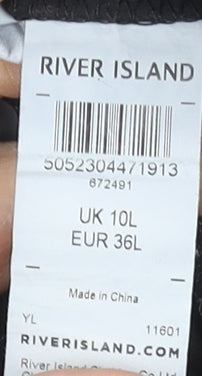 River Island Womens Black Stretch Slim Fit Tall Work Trousers Size 10L