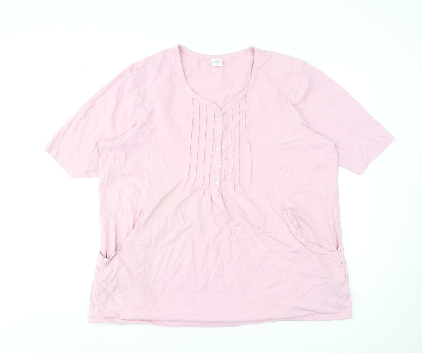 Cotton Traders Women Pink Orchid Size 26 Tunic Top Short Sleeve