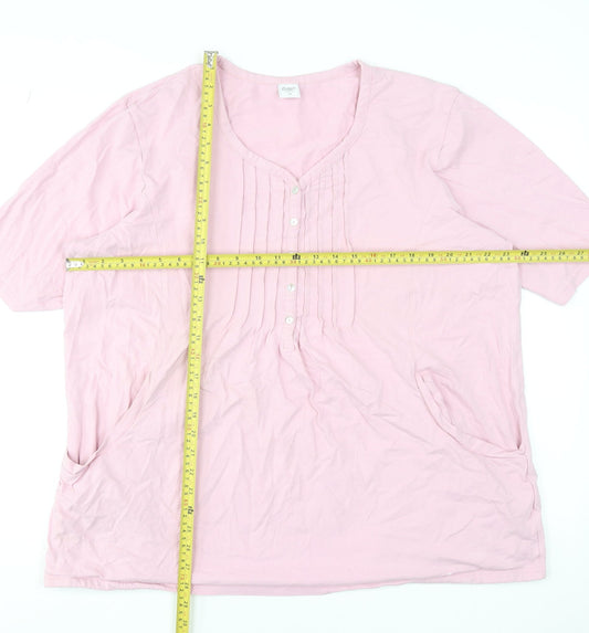 Cotton Traders Women Pink Orchid Size 26 Tunic Top Short Sleeve