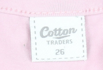Cotton Traders Women Pink Orchid Size 26 Tunic Top Short Sleeve
