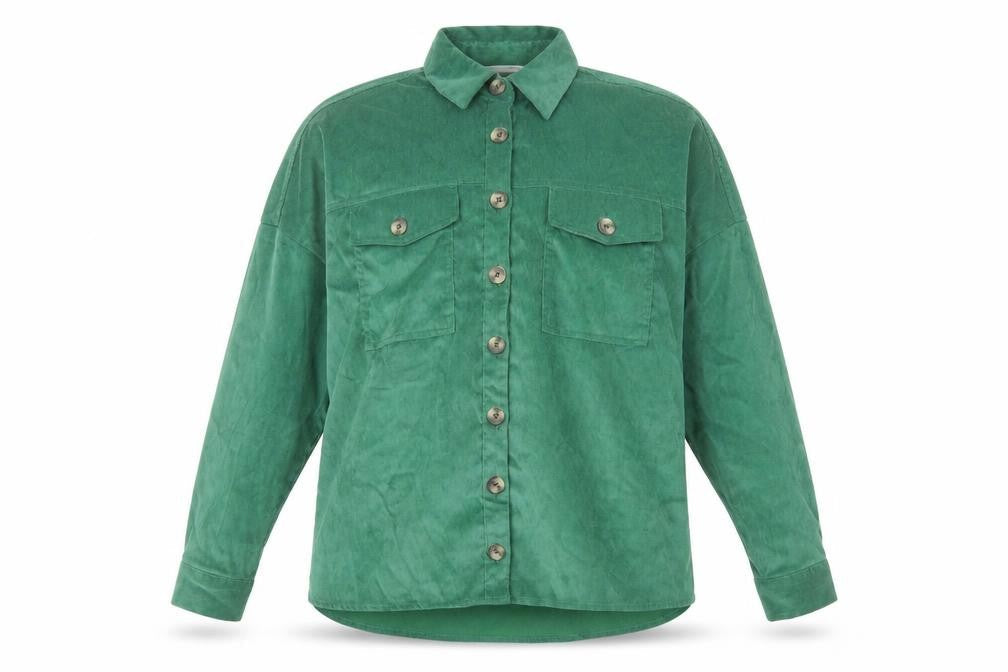 Womens UK Size XS Stradivarius Green Basic Button-Up