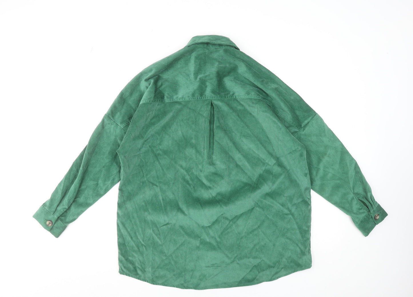 Womens UK Size XS Stradivarius Green Basic Button-Up