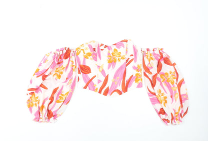 Womens UK Size 12 Xx Dee Multicoloured Cropped Blouse