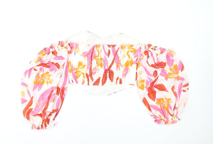 Womens UK Size 12 Xx Dee Multicoloured Cropped Blouse