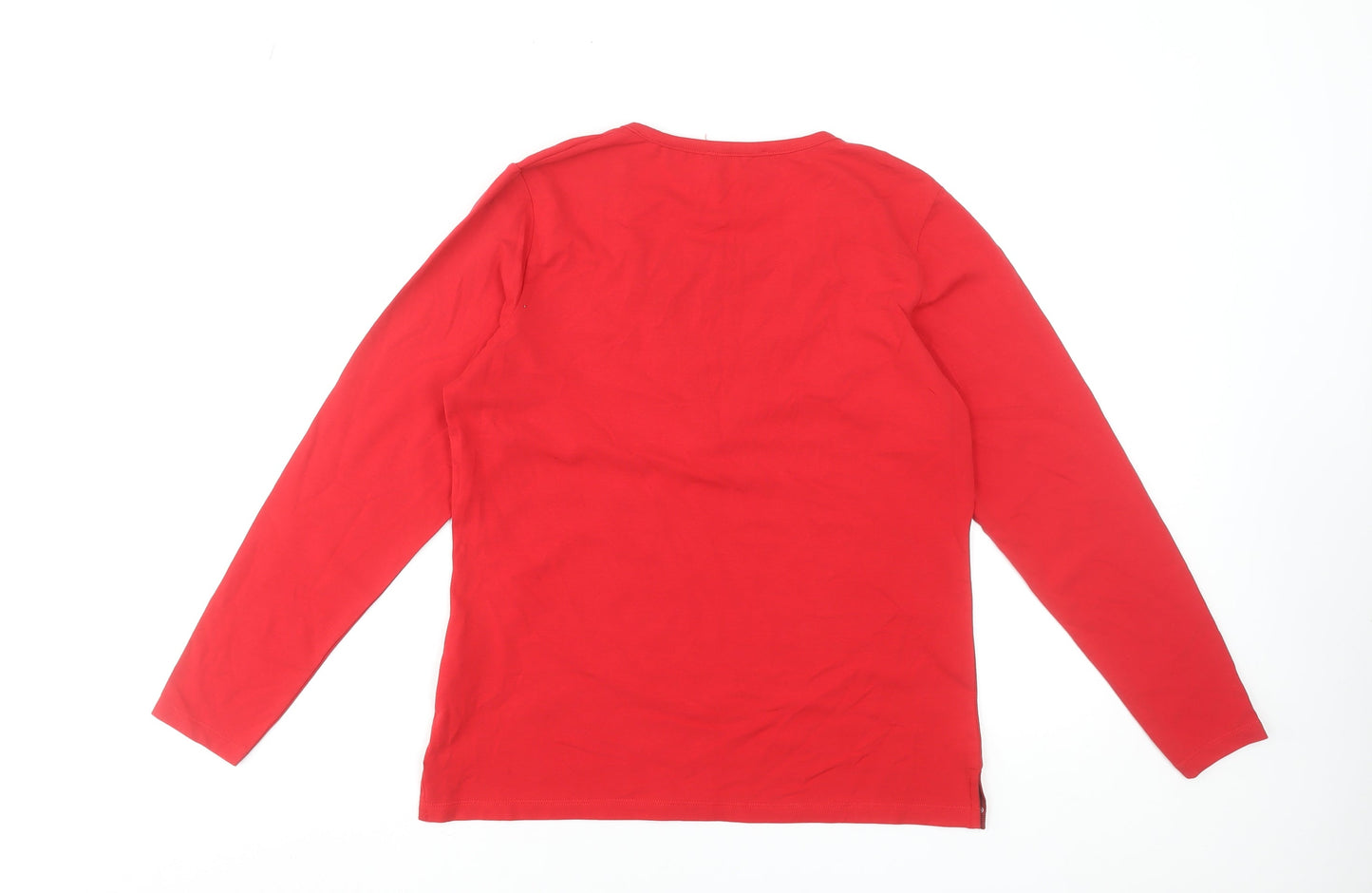 Womens UK Size 12 Hajo Red Basic T-Shirt