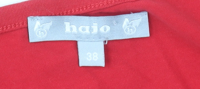 Womens UK Size 12 Hajo Red Basic T-Shirt