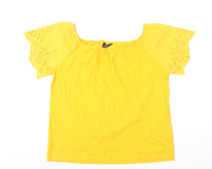 Womens UK Size 12 Dunnes Stores Yellow Tunic Blouse