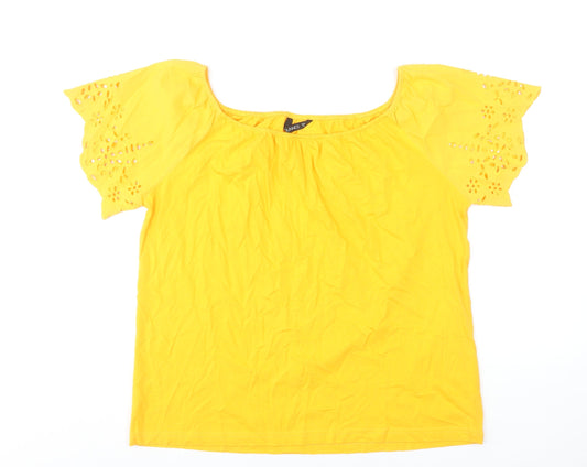 Womens UK Size 12 Dunnes Stores Yellow Tunic Blouse