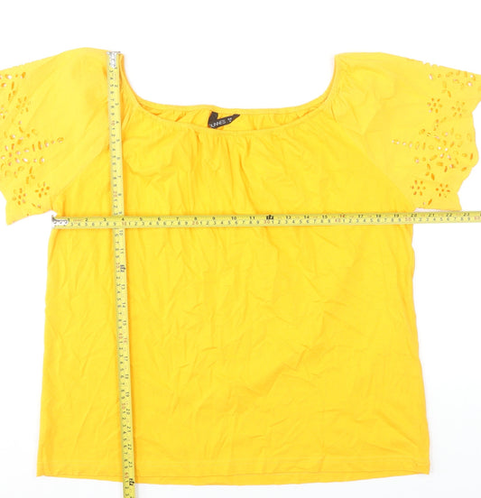 Womens UK Size 12 Dunnes Stores Yellow Tunic Blouse