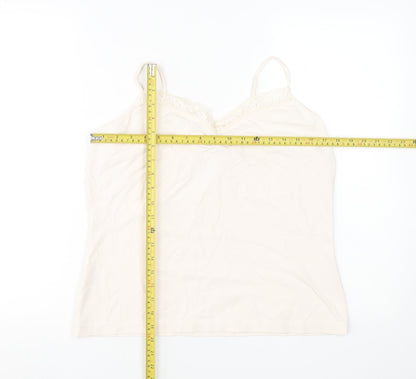 Laura Ashley Women’s Ivory Lace Trim Cotton Camisole Top UK 18