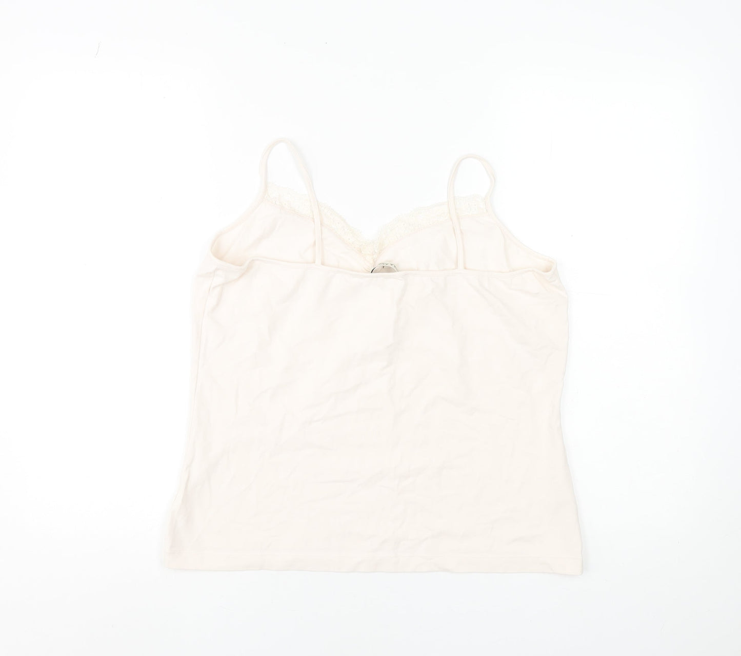 Laura Ashley Women’s Ivory Lace Trim Cotton Camisole Top UK 18