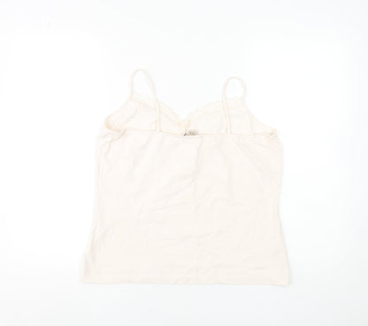 Laura Ashley Women’s Ivory Lace Trim Cotton Camisole Top UK 18