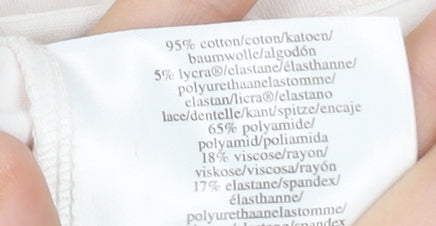 Laura Ashley Women’s Ivory Lace Trim Cotton Camisole Top UK 18