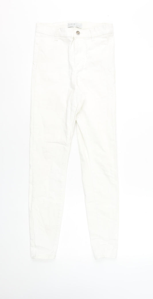 Primark Women White Skinny Jeans Size 10 Cotton Blend Stretch