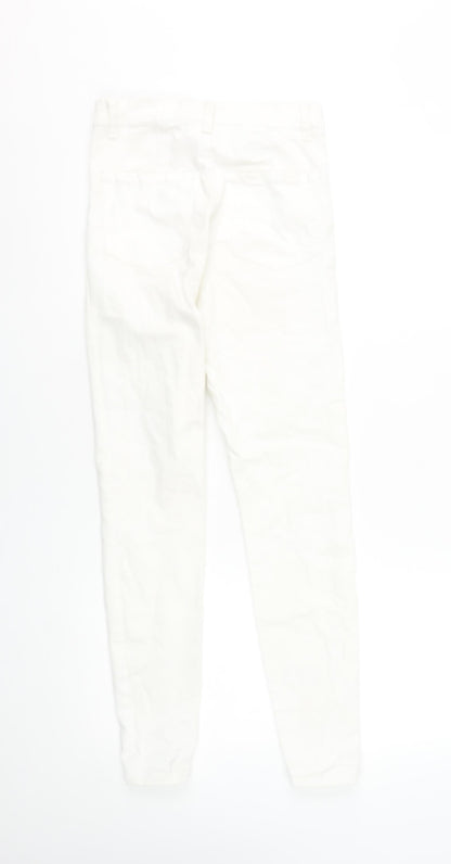 Primark Women White Skinny Jeans Size 10 Cotton Blend Stretch
