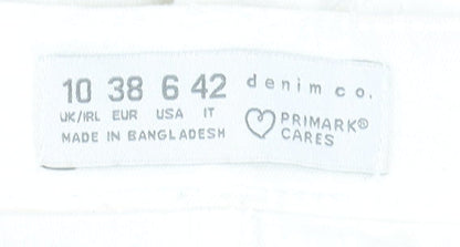 Primark Women White Skinny Jeans Size 10 Cotton Blend Stretch