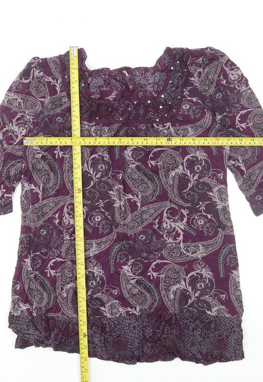 Womens UK Size 14 NEXT Purple Tunic Blouse