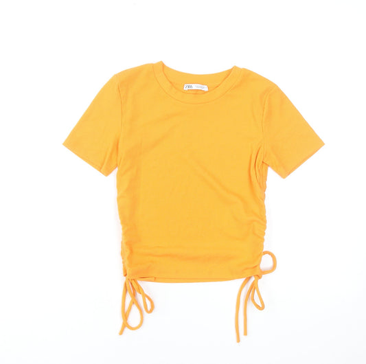 Womens UK Size S Zara Orange Cropped T-Shirt