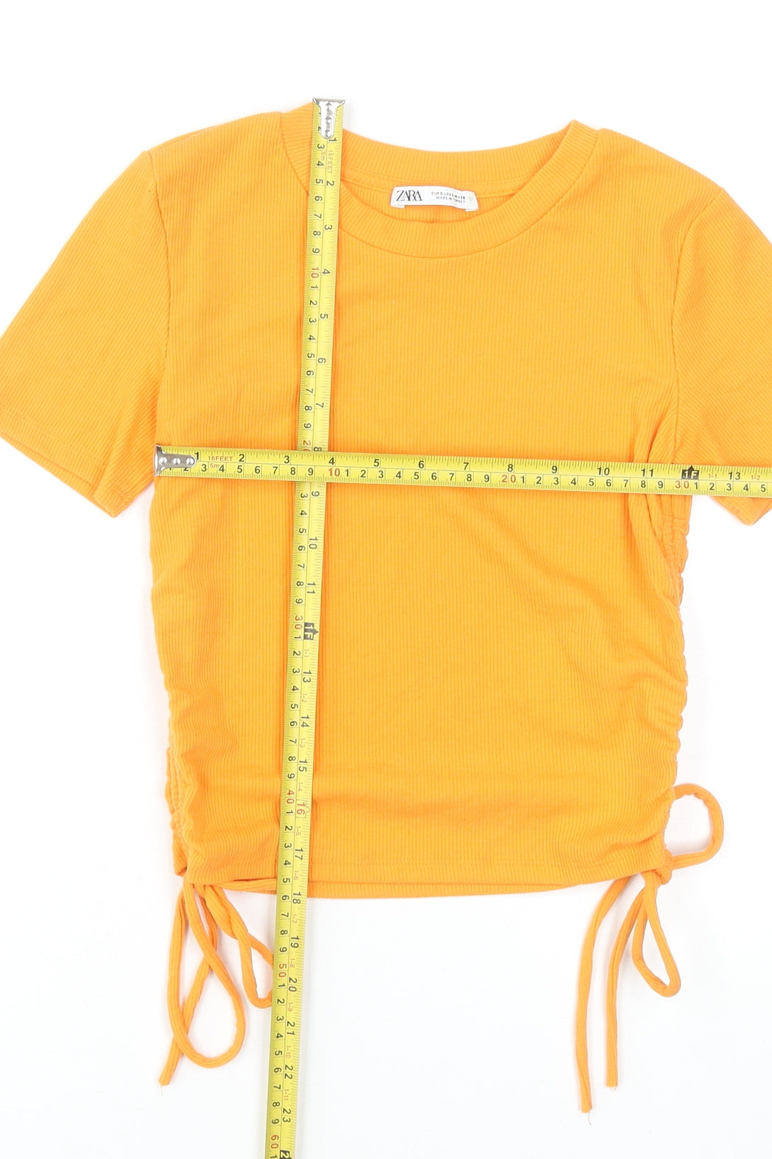 Womens UK Size S Zara Orange Cropped T-Shirt