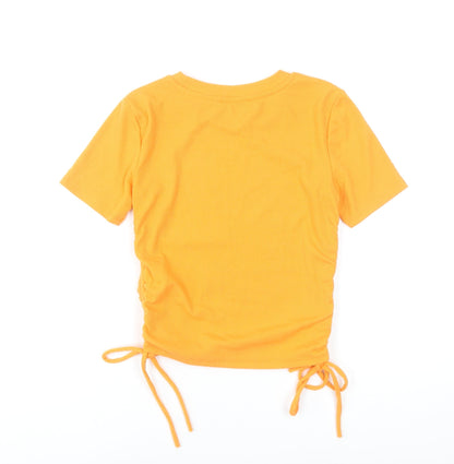 Womens UK Size S Zara Orange Cropped T-Shirt