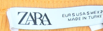 Womens UK Size S Zara Orange Cropped T-Shirt