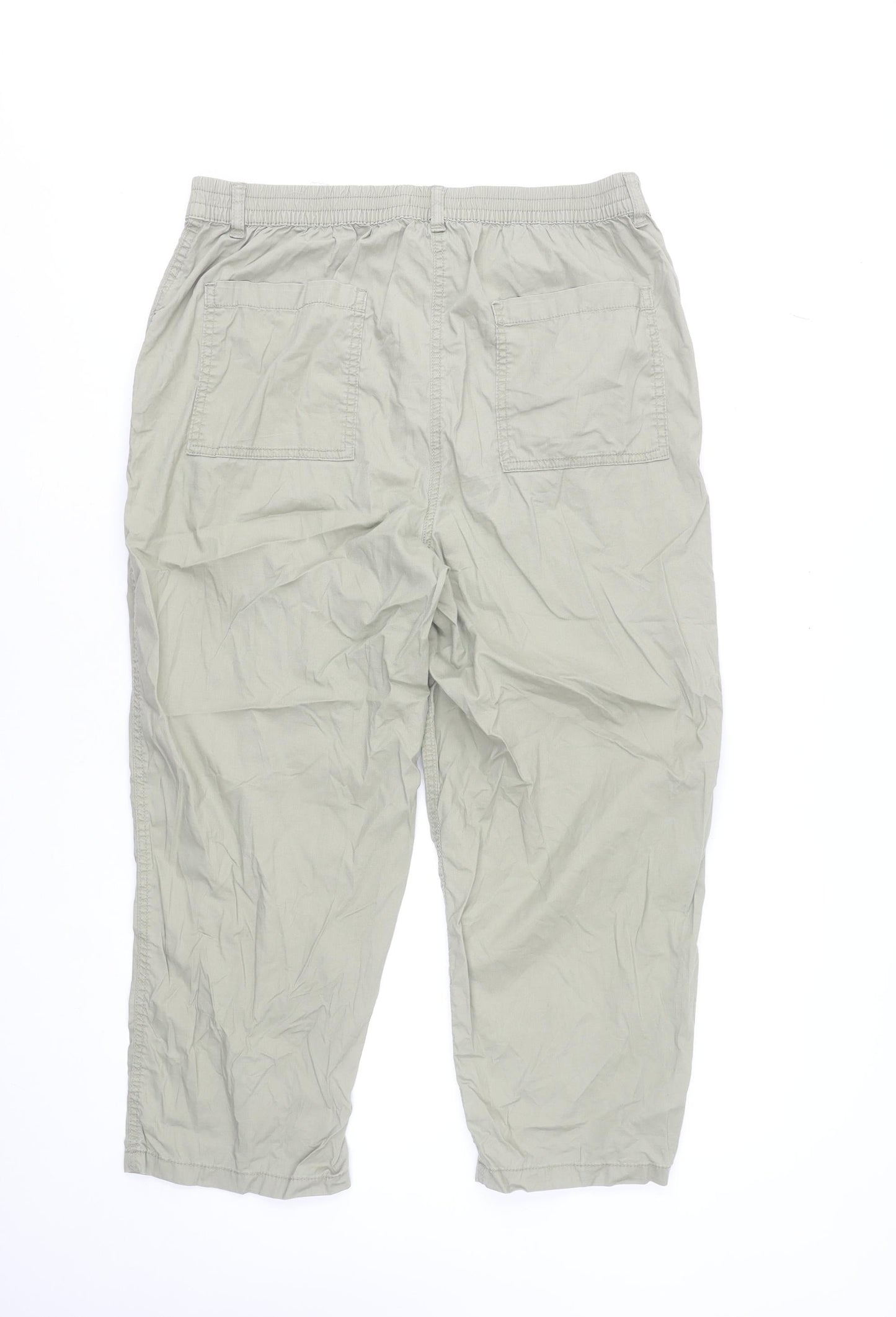 Dunnes Stores Women’s Beige Cotton Capri Trousers Size 14