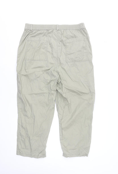 Dunnes Stores Women’s Beige Cotton Capri Trousers Size 14