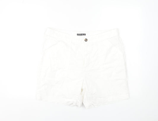 Dunnes Stores Women’s White Chino Shorts Size 16 Cotton Blend