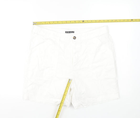 Dunnes Stores Women’s White Chino Shorts Size 16 Cotton Blend