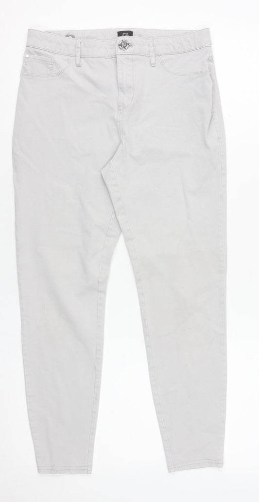 Womens UK Size 10 River Island Slim Fit Skinny Grey Jeans