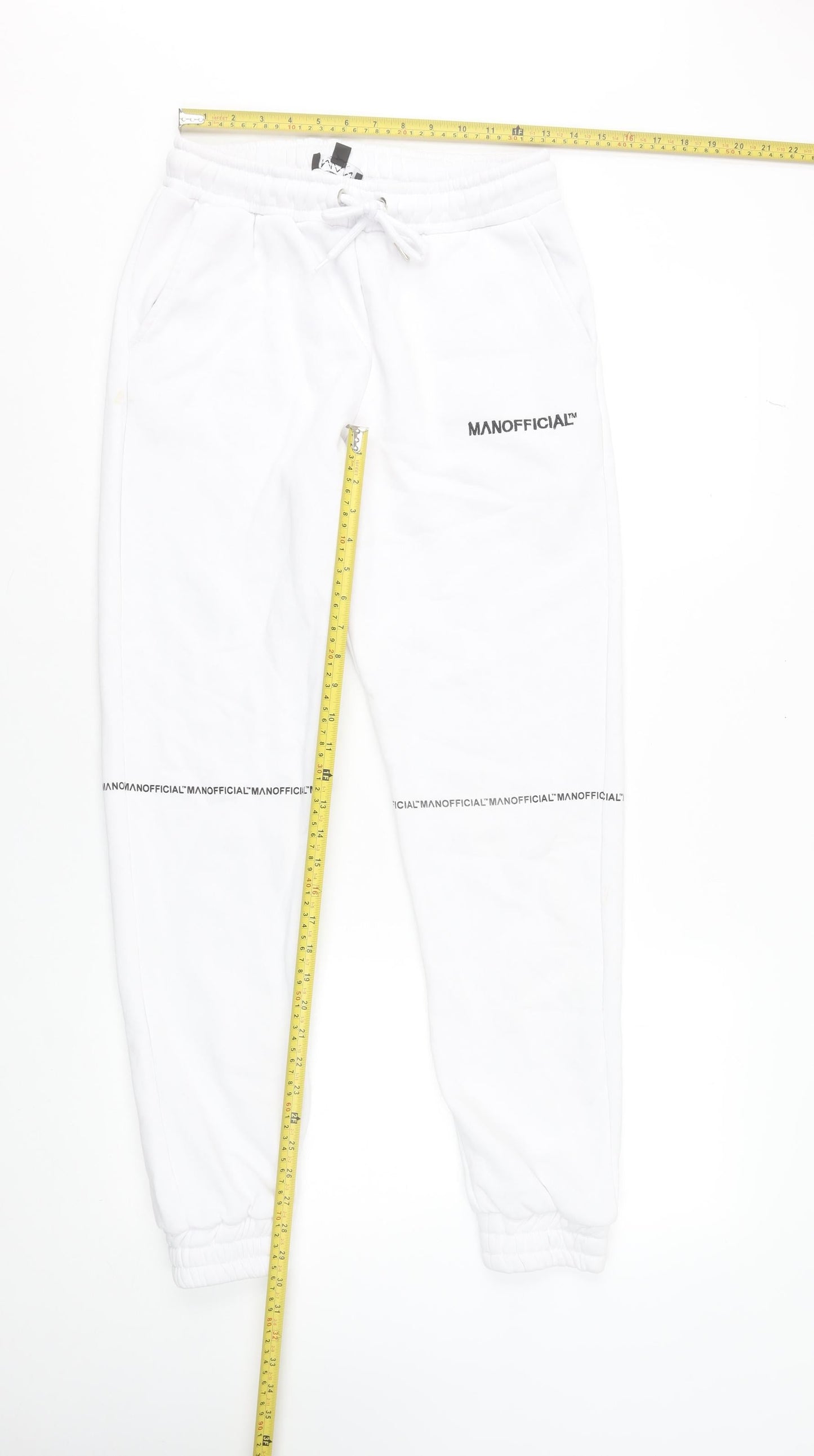 boohooMAN Men’s White Joggers Sweatpants Small Regular Fit