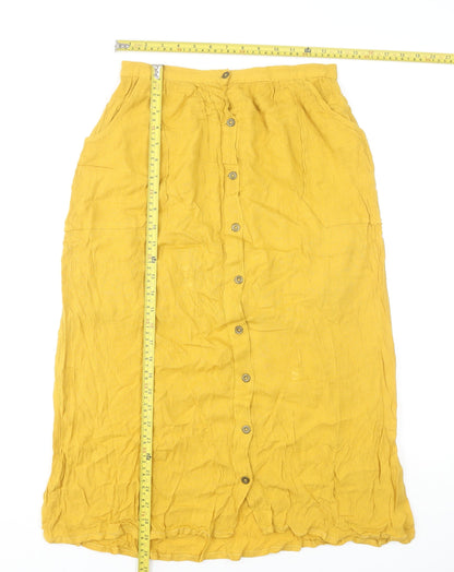 Womens UK Size S Stradivarius A-Line Linen Skirt