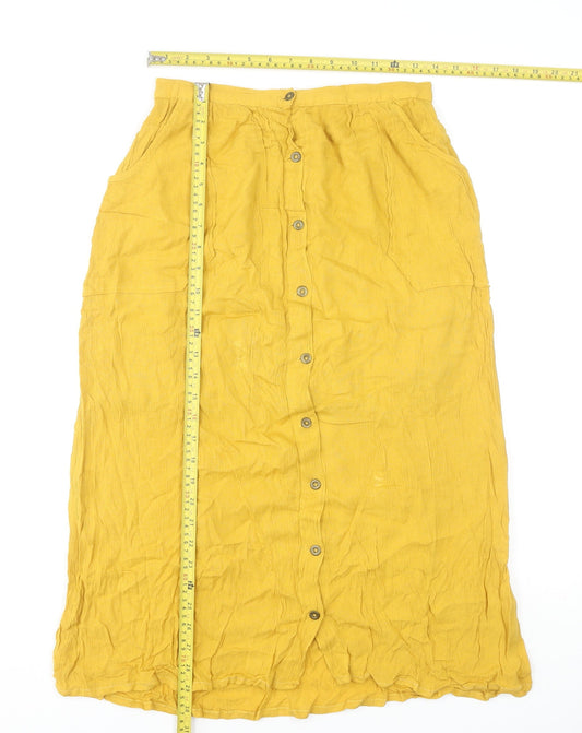 Womens UK Size S Stradivarius A-Line Linen Skirt