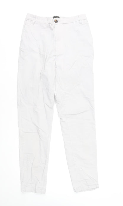 Dunnes Stores Women White Cotton Blend Chino Trousers Size 10