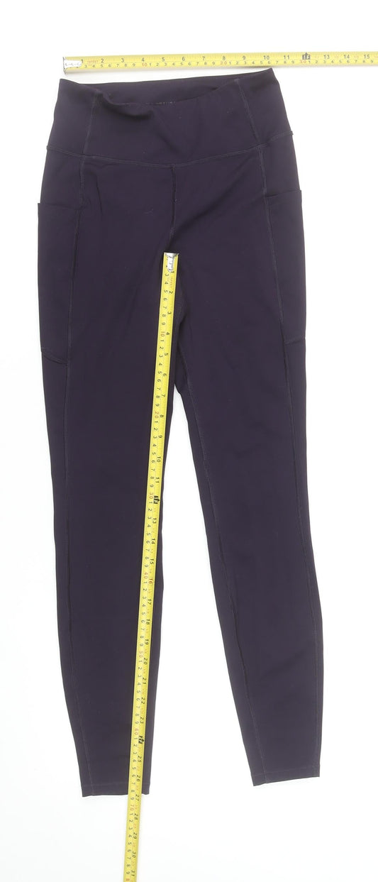 Marks and Spencer Women Black Leggings Size 8 High Waist Stretch Activewear