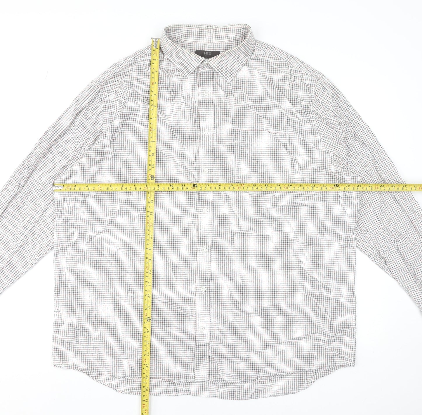 Mens UK Collar Size 47 Marks and Spencer Smart Multicoloured  Dress Shirt