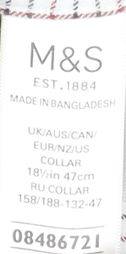 Mens UK Collar Size 47 Marks and Spencer Smart Multicoloured  Dress Shirt