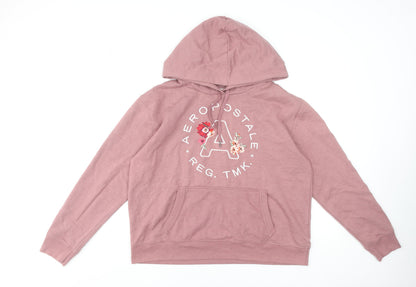 Womens UK Size XL Aeropostale Pink Pullover Hoodie